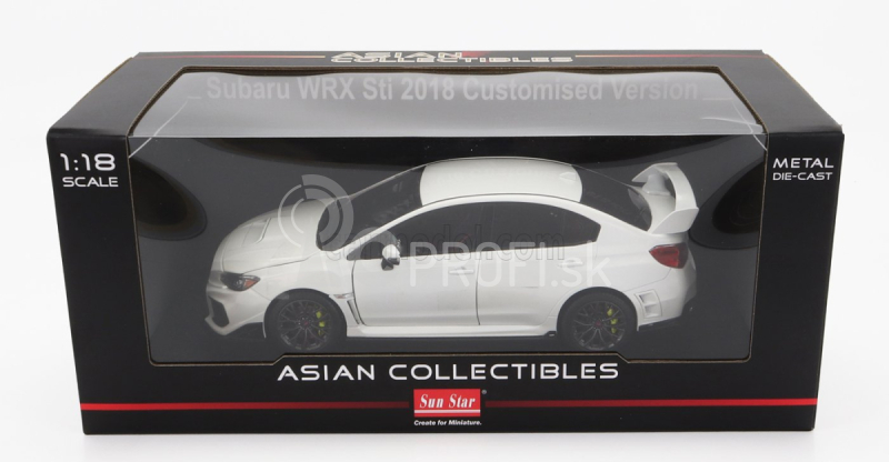 Sun-star Subaru Impreza Sti (s207) Custom Version 2018 1:18 Crystal White Pearl