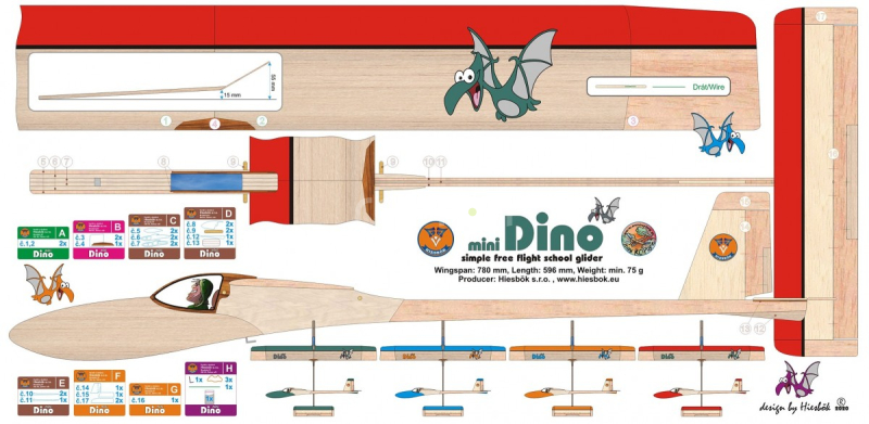 Súprava klzáku Mini Dino 780mm Hiesb.