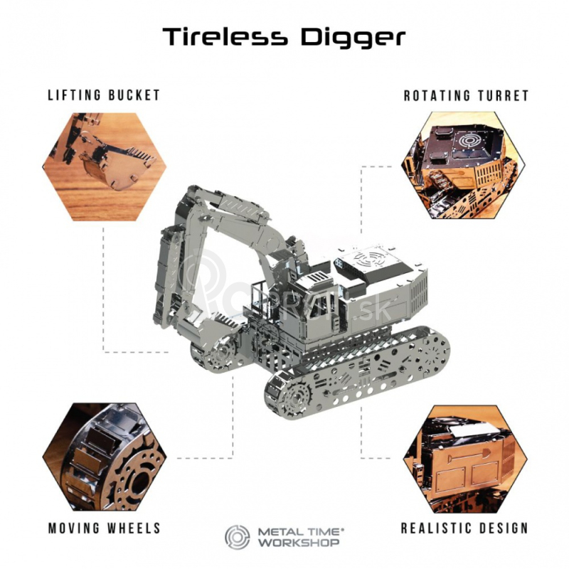 Oceľová stavebnica Tireless Digger Excavator