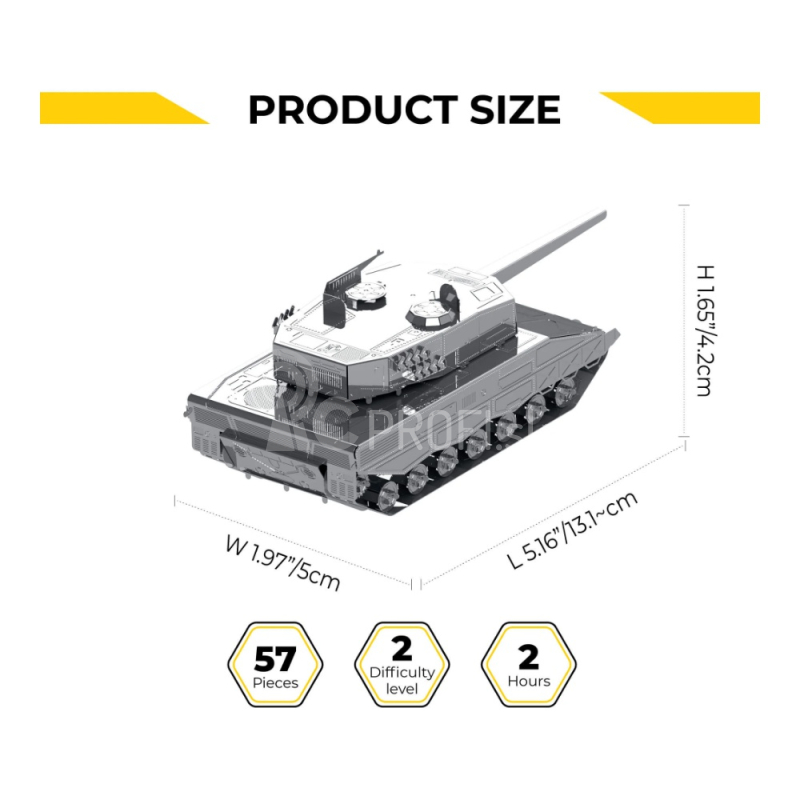 Oceľová stavebnica tank Leopard 2