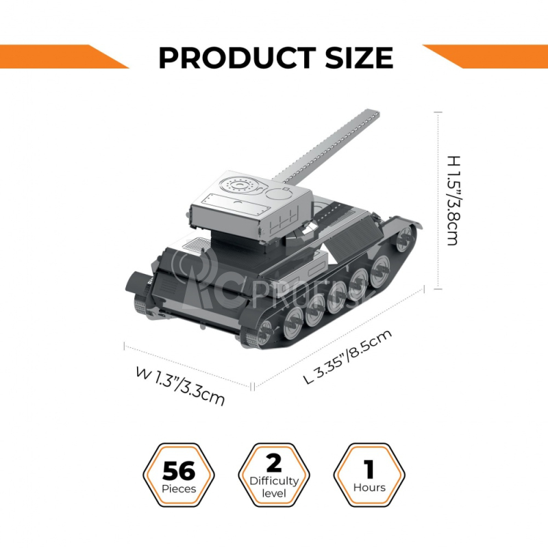 Oceľová stavebnica tank AMX-13/75