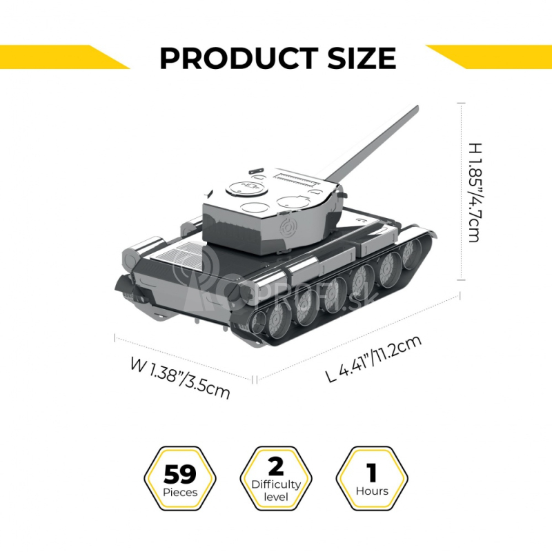 Oceľová stavebnica tank T-44