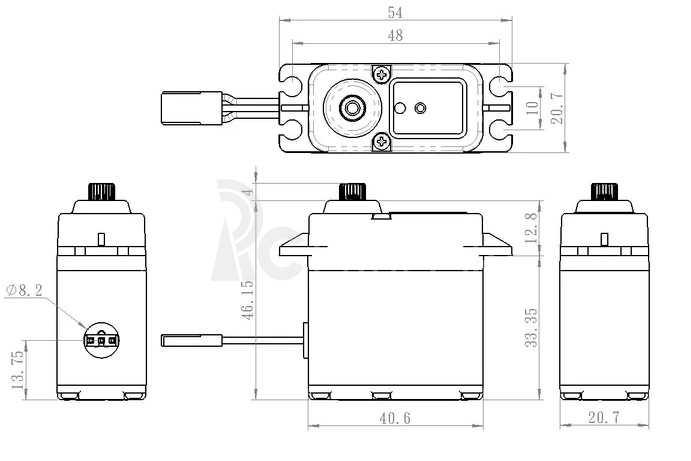 SW-1212SG+ WATERPROOF HiVolt Digital Servo (46kg-0,11s/60°)