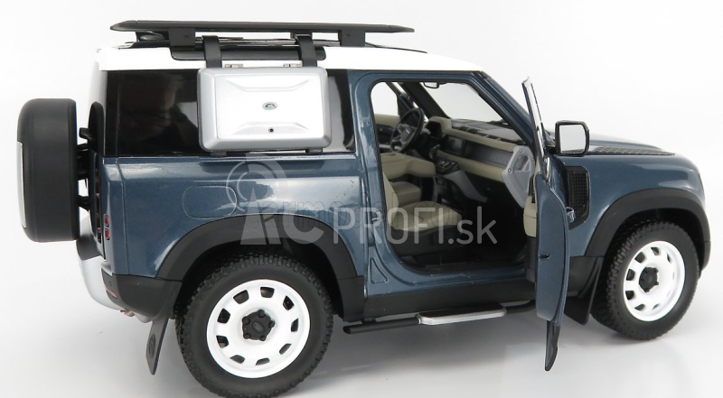 Takmer skutočný Land rover New Defender 90 2020 1:18 Tasman Blue