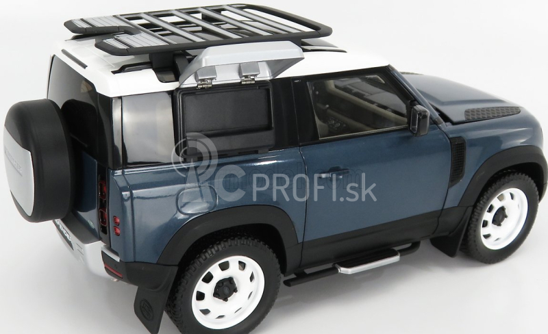 Takmer skutočný Land rover New Defender 90 2020 1:18 Tasman Blue