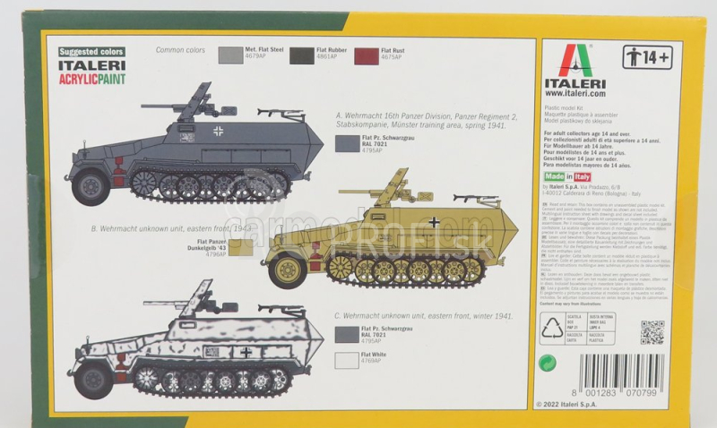 Talianeri Tank Sd. Kfz. 251/10 Cingolato Truck Military 1942 1:72 /