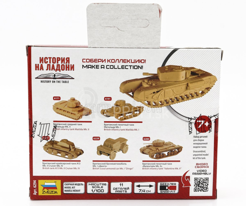 Tank Zvezda Mk.iv Churchill Military 1945 1:100 /