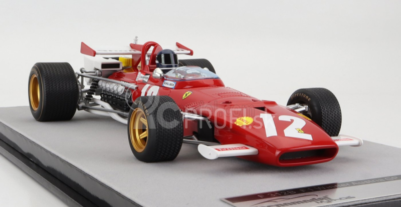 Tecnomodel Ferrari F1 312b N 12 Winner Austria Gp (s figúrkou pilota) 1970 Jacky Ickx 1:18 červená biela