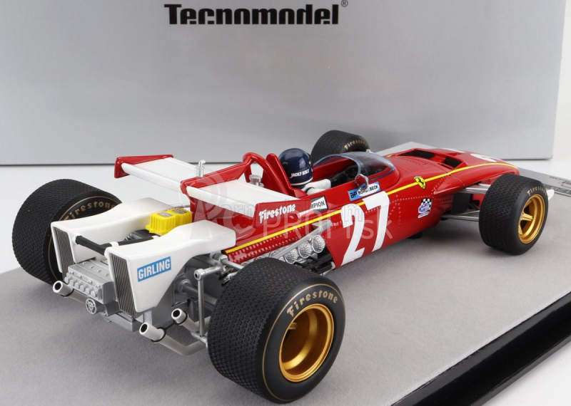 Tecnomodel Ferrari F1 312b N 27 Belgium Gp (s figúrkou pilota) 1970 Jacky Ickx 1:18 červená biela