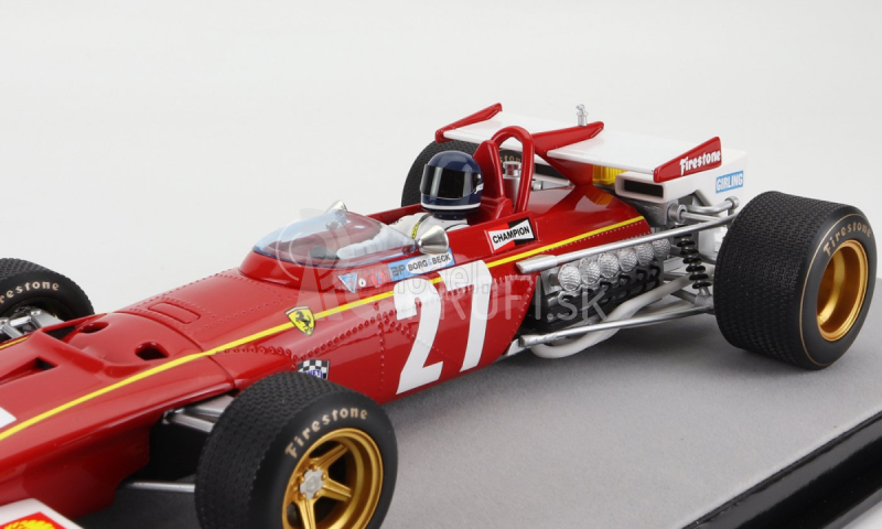 Tecnomodel Ferrari F1 312b N 27 Belgium Gp (s figúrkou pilota) 1970 Jacky Ickx 1:18 červená biela