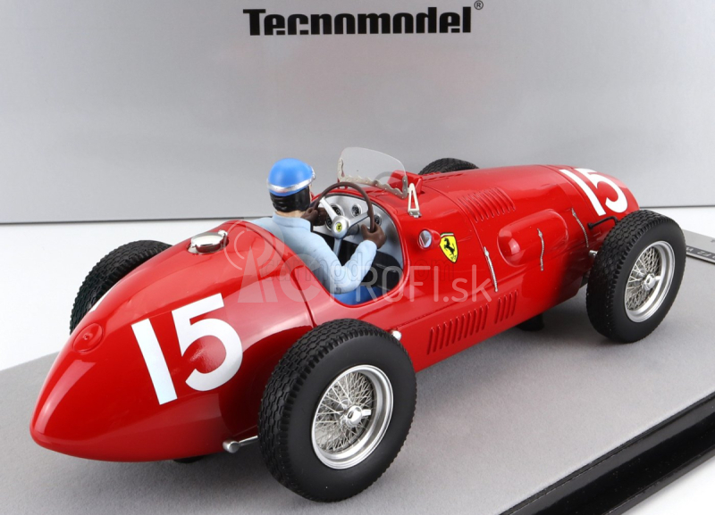 Tecnomodel Ferrari F1 500 F2 N 15 Winner British Gp Alberto Ascari (s figúrkou pilota) 1952 Majster sveta 1:18 Červená