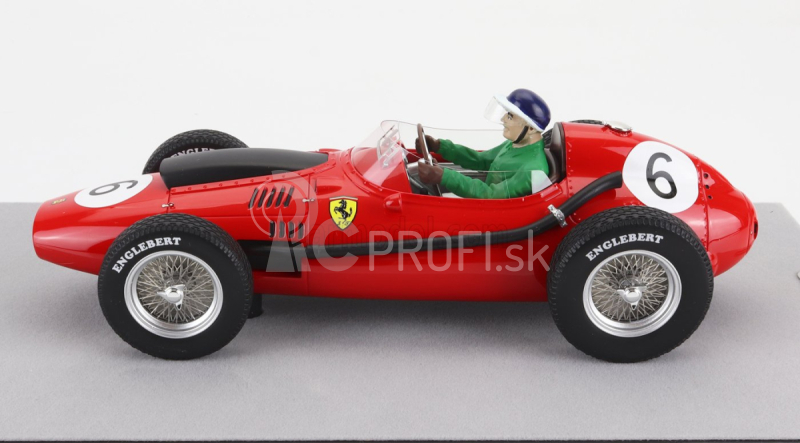 Tecnomodel Ferrari F1 Dino 246 N 6 Marocco Gp Mike Hawthorn (s figúrkou pilota) Majster sveta 1958 1:18 Červená