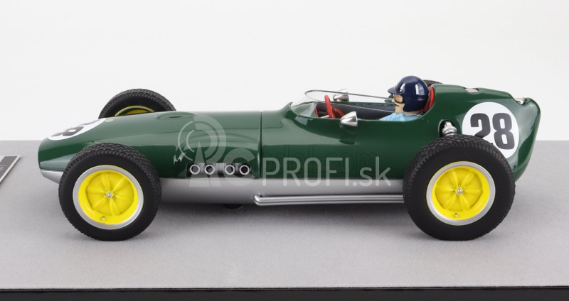 Tecnomodel Lotus F1 16 N 28 British Gp Aintree (s figúrkou pilota) 1959 Graham Hill 1:18 British Racing Green Silver