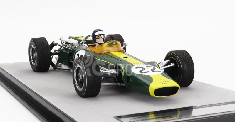 Tecnomodel Lotus F1 43 Team Lotus N 22 Monza Italy Gp (s figúrkou pilota) 1966 Jim Clark 1:18 British Racing Green Yellow