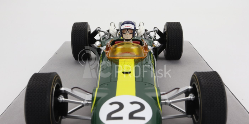 Tecnomodel Lotus F1 43 Team Lotus N 22 Monza Italy Gp (s figúrkou pilota) 1966 Jim Clark 1:18 British Racing Green Yellow