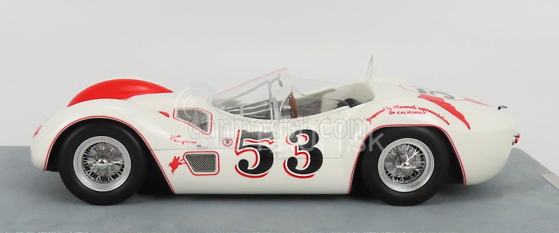 Tecnomodel Maserati Tipo 61 Birdcage N 53 Víťaz Riverside Time Gp 1960 Bill Krause 1:18 Biela červená