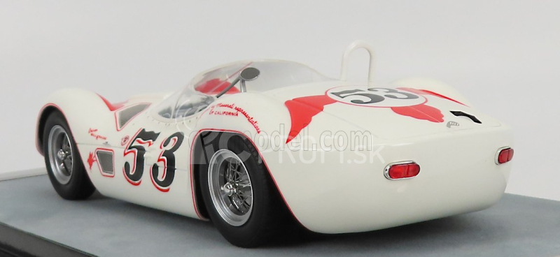 Tecnomodel Maserati Tipo 61 Birdcage N 53 Víťaz Riverside Time Gp 1960 Bill Krause 1:18 Biela červená