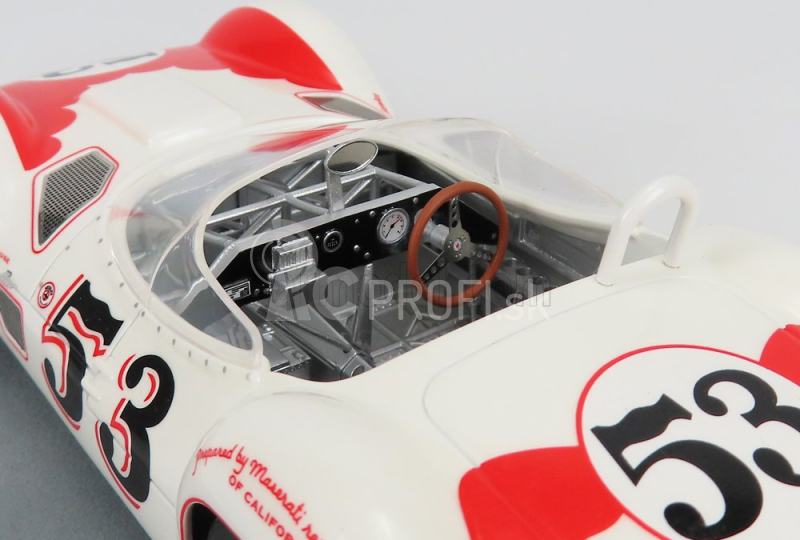 Tecnomodel Maserati Tipo 61 Birdcage N 53 Víťaz Riverside Time Gp 1960 Bill Krause 1:18 Biela červená