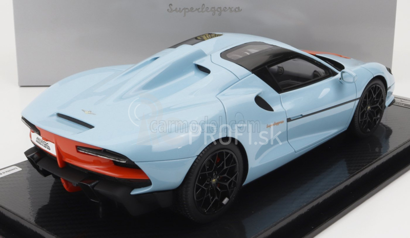 Tecnomodel Touring Superleggera Arese Rh95 (podvozok a motor F-12) 2021 1:18 Light Blue Orange - Farby zálivu