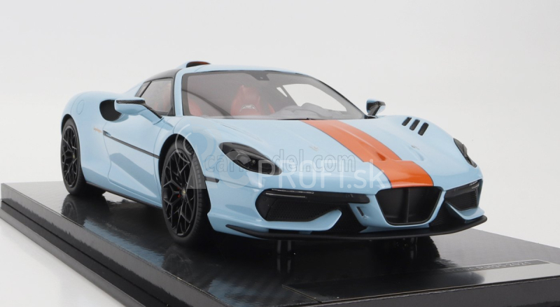 Tecnomodel Touring Superleggera Arese Rh95 (podvozok a motor F-12) 2021 1:18 Light Blue Orange - Farby zálivu