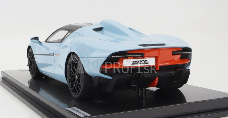 Tecnomodel Touring Superleggera Arese Rh95 (podvozok a motor F-12) 2021 1:18 Light Blue Orange - Farby zálivu