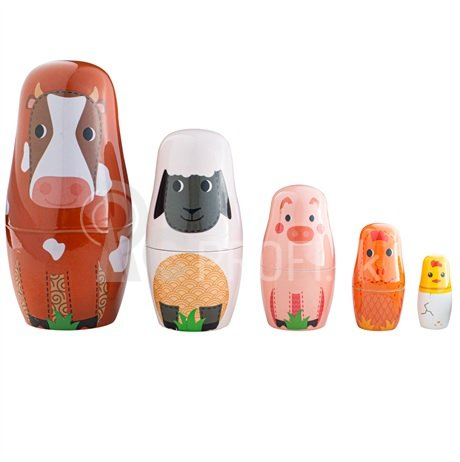 Tidlo Matryoshka hospodárske zvieratá