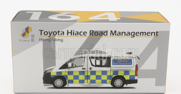 Tiny toys Toyota Hiace Minibus Hong Kong Police 2009 1:64 Biela Modrá Žltá