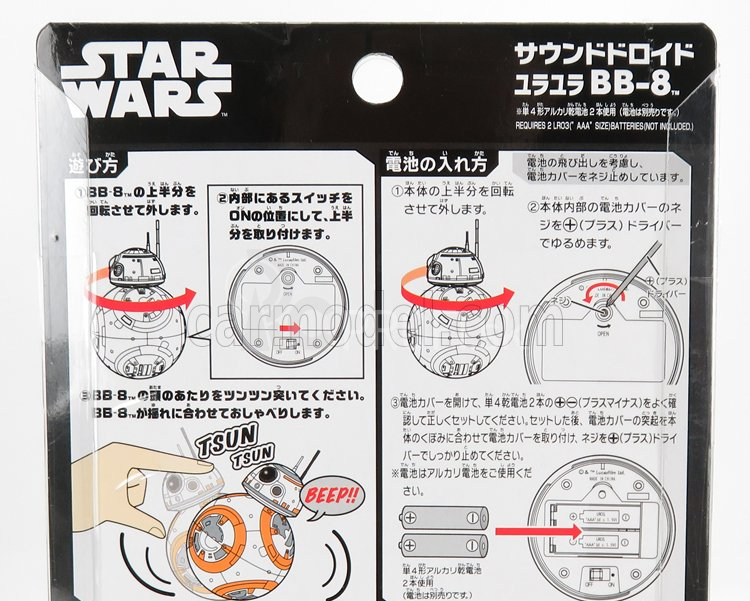 Tomica Star wars Bb-8 Priemer cm 6,8 - Zvukové efekty 1:36 Biela oranžová sivá