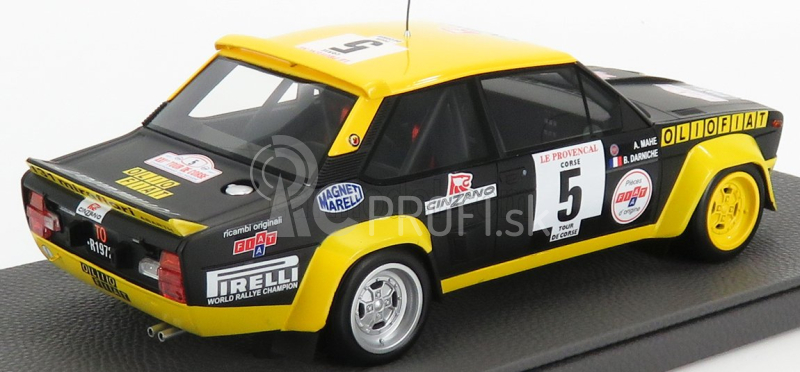 Topmarques Fiat 131 Abarth N 5 Winner Rally Tour De Corse 1977 B.darniche - A.mahe 1:18 Modro-žltá