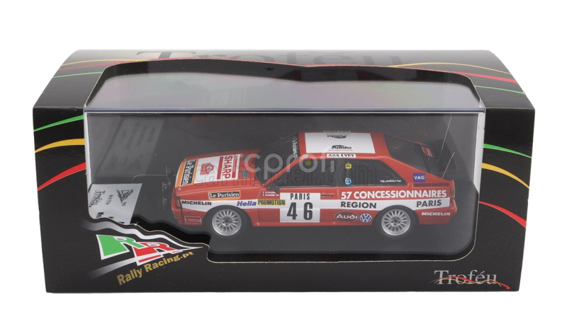 Trofeu Audi Quattro (nočná verzia) N 46 Rally Montecarlo 1982 Henry Cochin - Morin 1:43 Červená biela