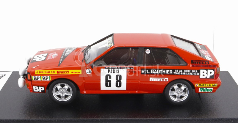 Trofeu Audi Quattro (nočná verzia) N 68 Rally Montecarlo 1982 Guy Chasseuil - Christian Baron 1:43 Červená