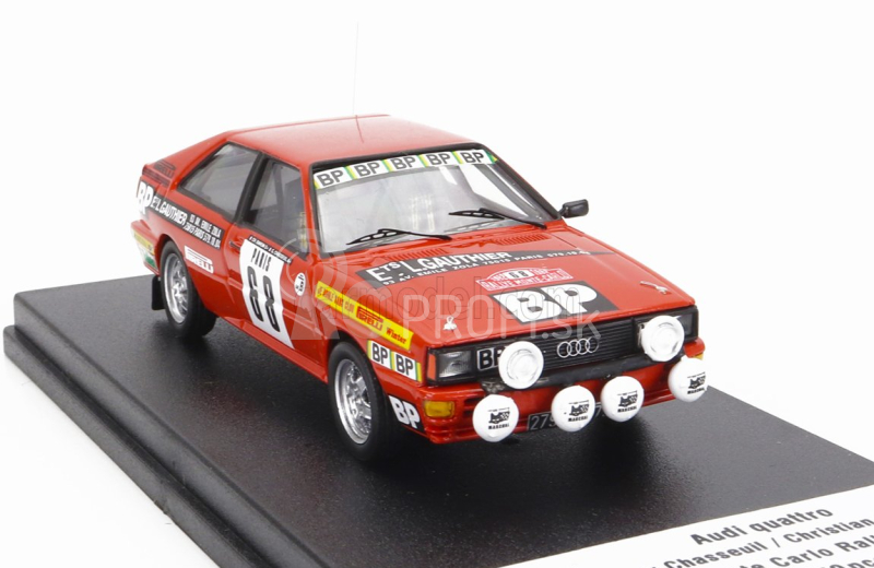 Trofeu Audi Quattro (nočná verzia) N 68 Rally Montecarlo 1982 Guy Chasseuil - Christian Baron 1:43 Červená