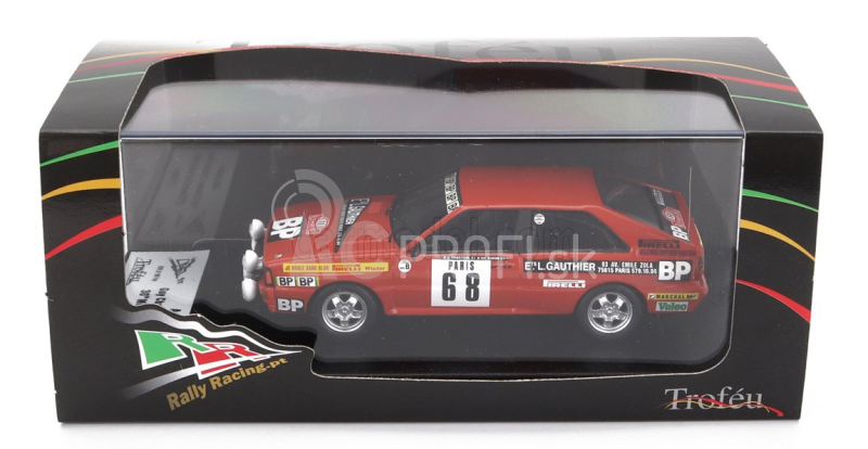 Trofeu Audi Quattro (nočná verzia) N 68 Rally Montecarlo 1982 Guy Chasseuil - Christian Baron 1:43 Červená