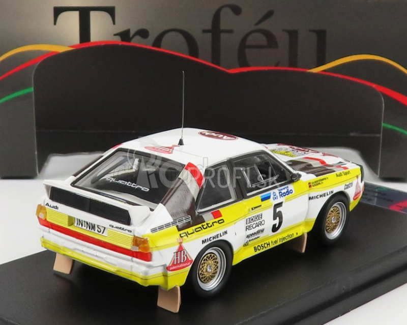 Trofeu Audi Quattro Sport N 5 Rally Sweden 1985 W.rohrl - C.geistdorfer 1:43 Biela Žltá Hnedá