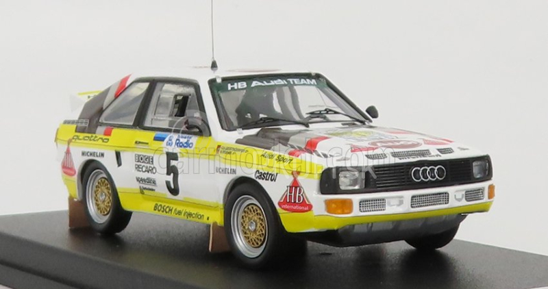 Trofeu Audi Quattro Sport N 5 Rally Sweden 1985 W.rohrl - C.geistdorfer 1:43 Biela Žltá Hnedá