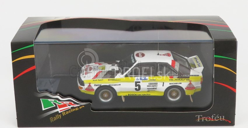 Trofeu Audi Quattro Sport N 5 Rally Sweden 1985 W.rohrl - C.geistdorfer 1:43 Biela Žltá Hnedá