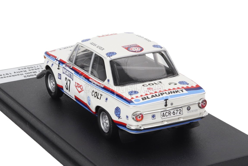 Trofeu BMW 2002 (nočná verzia) N 37 Rally 1000 Lakes 1974 Heikki Enomaa - Matti Hankavaara 1:43 Biela modrá červená