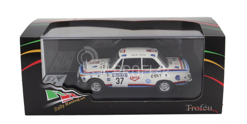 Trofeu BMW 2002 (nočná verzia) N 37 Rally 1000 Lakes 1974 Heikki Enomaa - Matti Hankavaara 1:43 Biela modrá červená