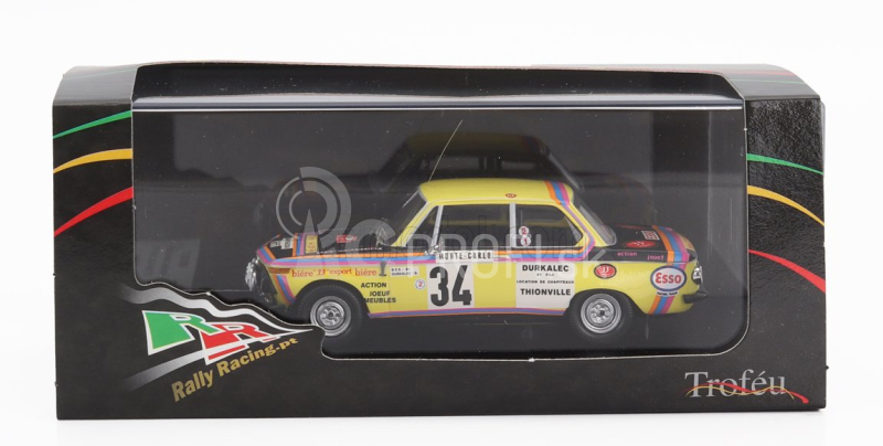 Trofeu BMW 2002ti (nočná verzia) N 34 Rally Montecarlo 1975 P.bos - C.durkaleck 1:43 Žltá Čierna