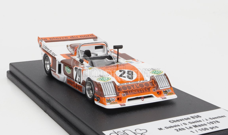 Trofeu Chevron B36b Simca 2.0l S4 Team Societe Racing N 29 24h Le Mans 1978 Michel Dubois - Daniel Gache - Julien Sanchez 1:43 Biela oranžová hnedá