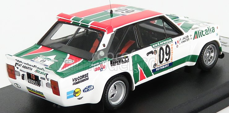 Trofeu Fiat 131 Abarth Alitalia N 09 Rally Bandama 1978 J.vinatier - J.f.jacob 1:43 Biela červená zelená