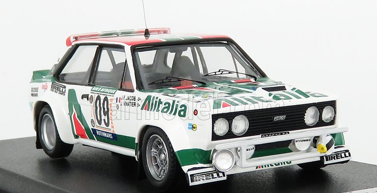 Trofeu Fiat 131 Abarth Alitalia N 09 Rally Bandama 1978 J.vinatier - J.f.jacob 1:43 Biela červená zelená