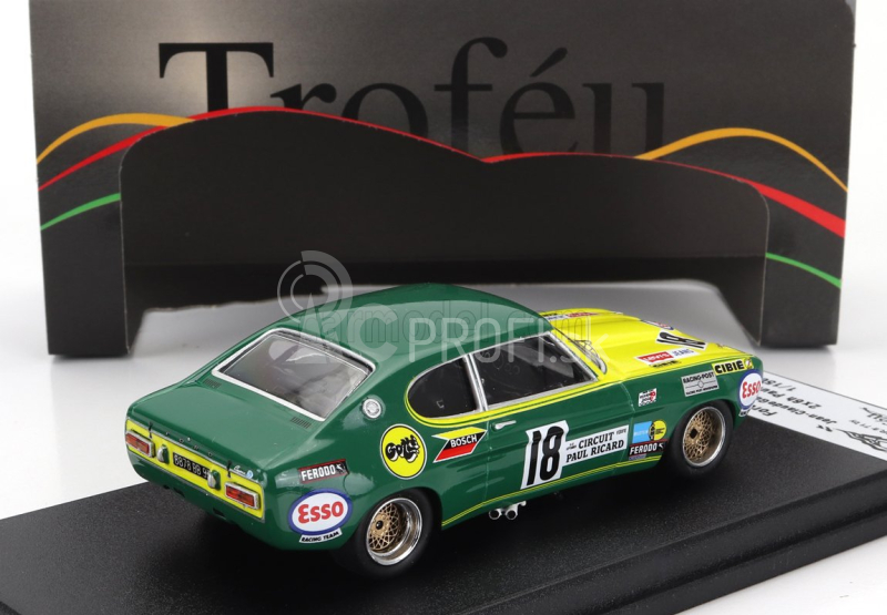 Trofeu Ford england Capri Rs 2600 N 18 2x6h Paul Ricard 1971 Jean Claude Guerie - Jean Pierre Rouget 1:43 Zelenožltá