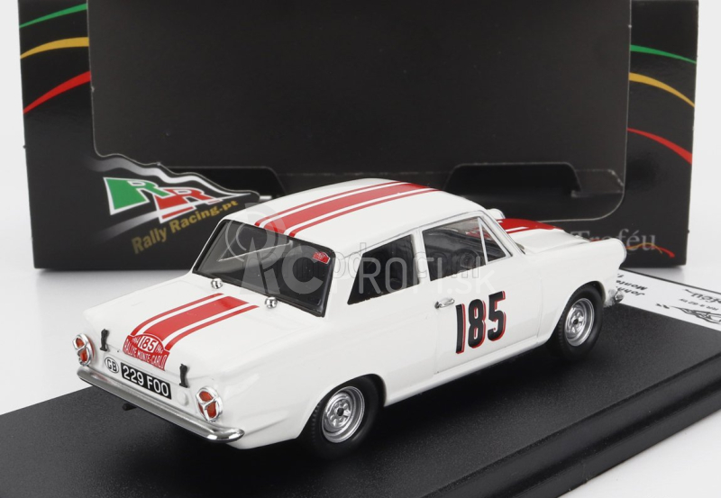 Trofeu Ford england Cortina Gt N 185 Rally Montecarlo 1964 J.manussis - J.uren 1:43 Biela červená