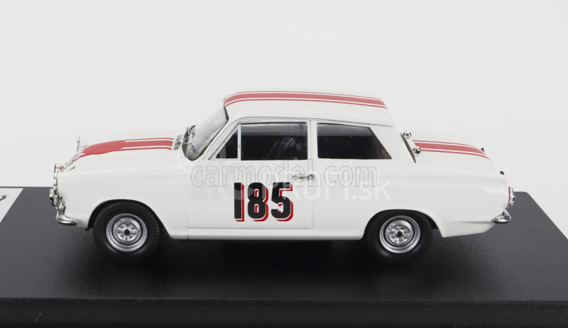 Trofeu Ford england Cortina Gt N 185 Rally Montecarlo 1964 J.manussis - J.uren 1:43 Biela červená