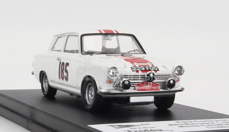 Trofeu Ford england Cortina Gt N 185 Rally Montecarlo 1964 J.manussis - J.uren 1:43 Biela červená