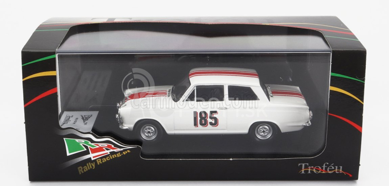 Trofeu Ford england Cortina Gt N 185 Rally Montecarlo 1964 J.manussis - J.uren 1:43 Biela červená