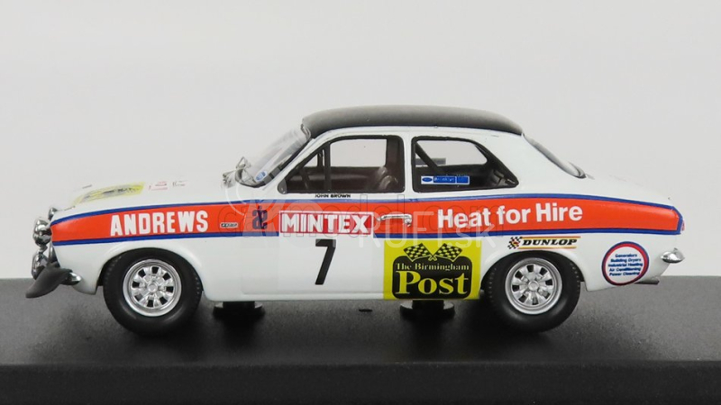 Trofeu Ford england Escort Mk1 Rs2000 (nočná verzia) N 7 Rally Mintex 1975 R.brookes - J.brown 1:43 Biela čierna oranžová