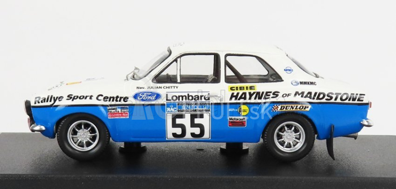 Trofeu Ford england Escort Mki N 55 Rally Rac 1974 J.taylor - J.chitty 1:43 Biela Modrá