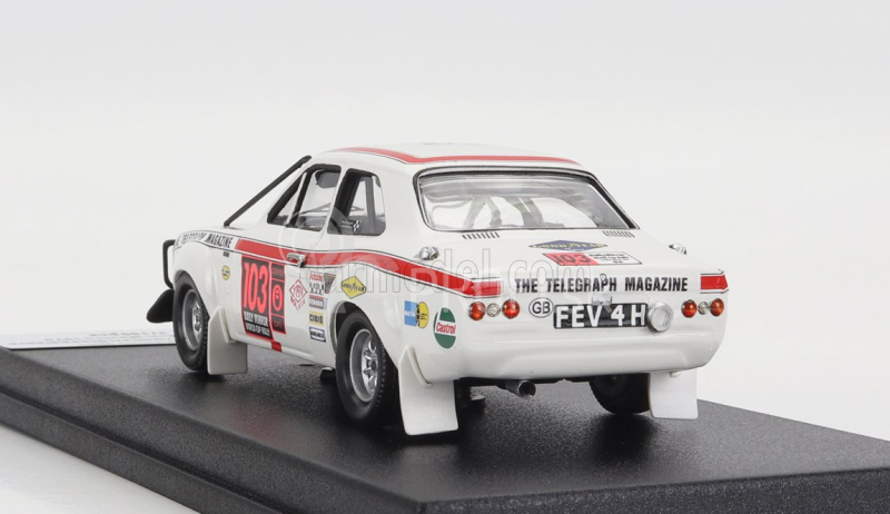 Trofeu Ford england Escort Mki (nočná verzia) N 103 Rally London - Mexico 1970 T.makinen - G.staepelaere 1:43 Biela červená